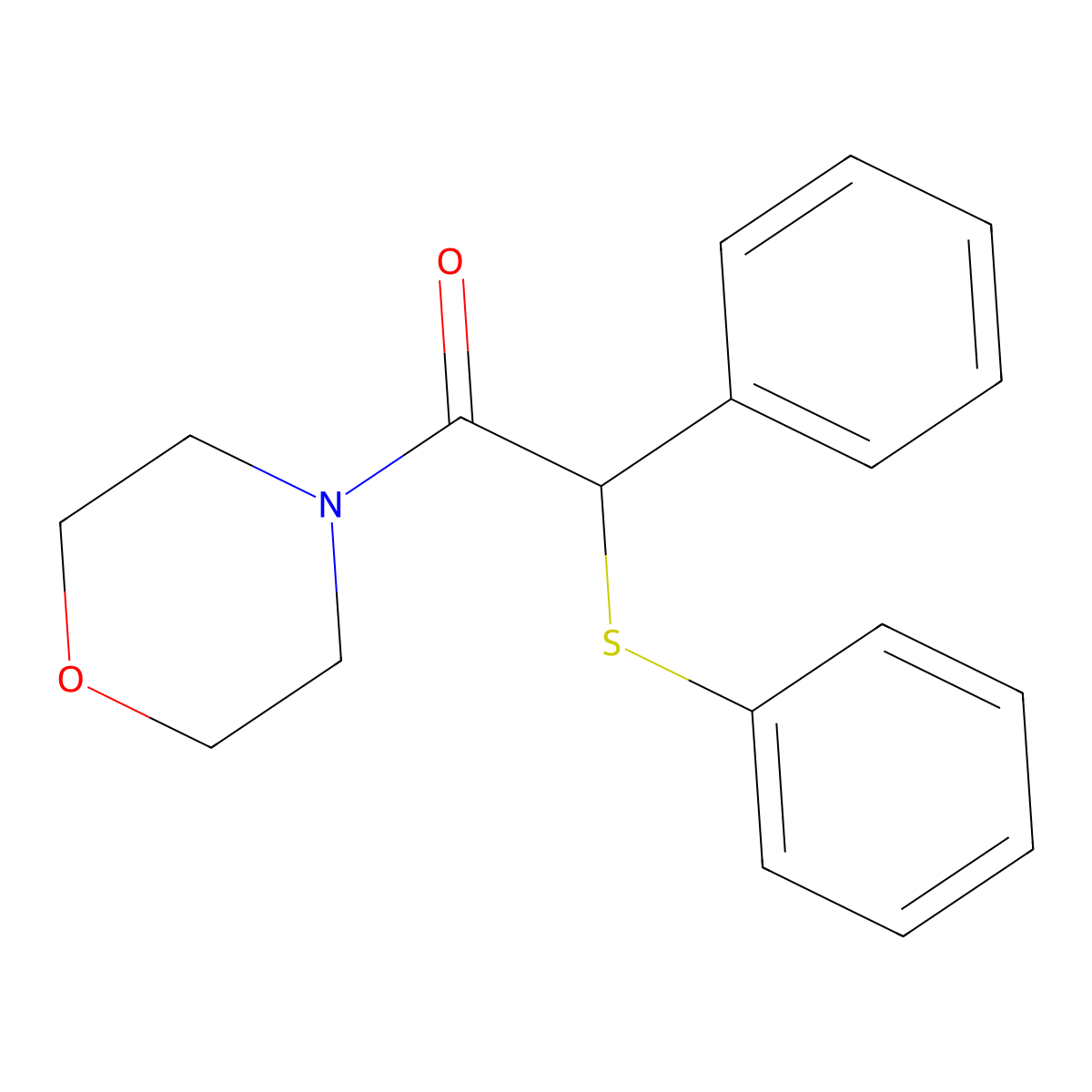 1-Morpholin-4-yl-2-phenyl-2-phenylsulfanylethanone molecular structure, CAS 32121-50-9