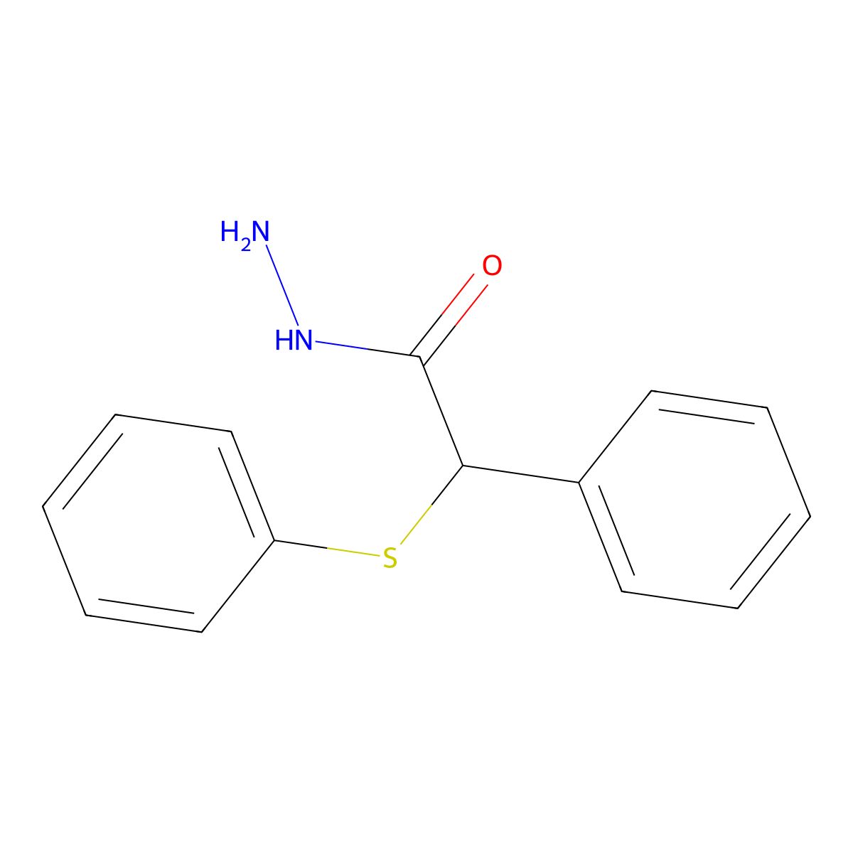 2-Phenyl-2-(phenylthio)acetohydrazide molecular structure, CAS 32121-53-2