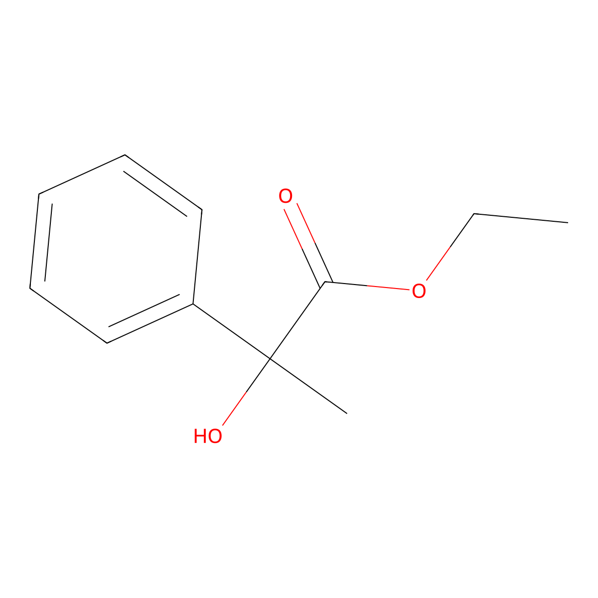 Ethyl 2-hydroxy-2-phenylpropanoate molecular structure, CAS 32122-08-0