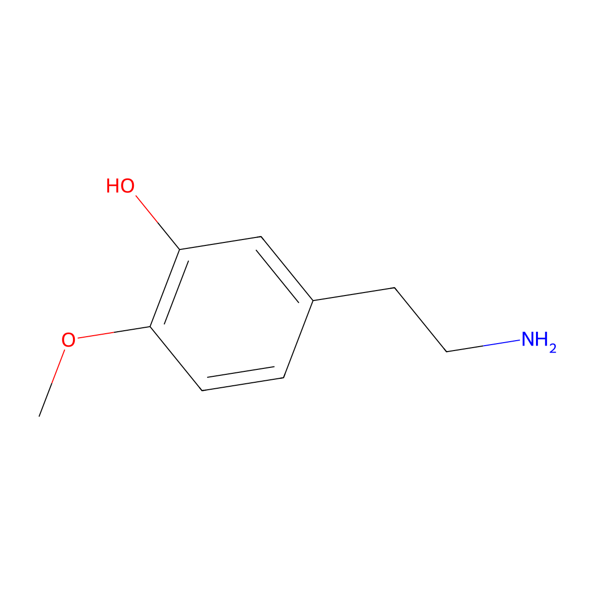 4-O-Methyldopamine molecular structure, CAS 3213-30-7