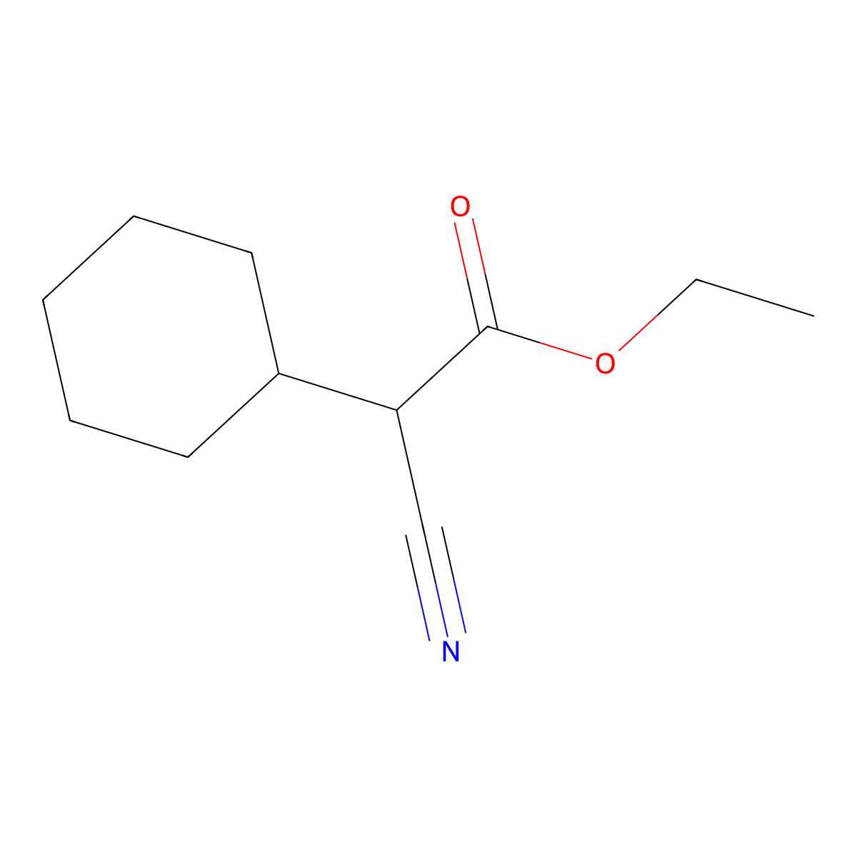 Ethyl 2-cyano-2-cyclohexylacetate molecular structure, CAS 3213-50-1