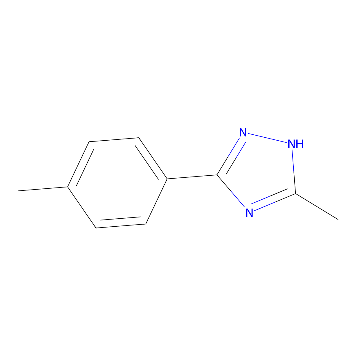 5-Methyl-3-(4-methylphenyl)-1H-1,2,4-triazole molecular structure, CAS 3213-94-3