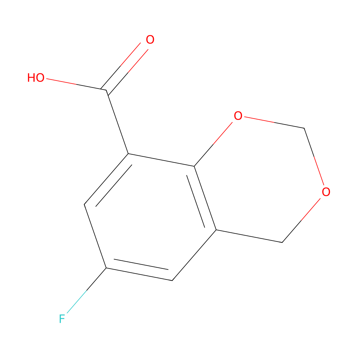 6-fluoro-4H-1,3-benzodioxine-8-carboxylic acid molecular structure, CAS 321309-28-8