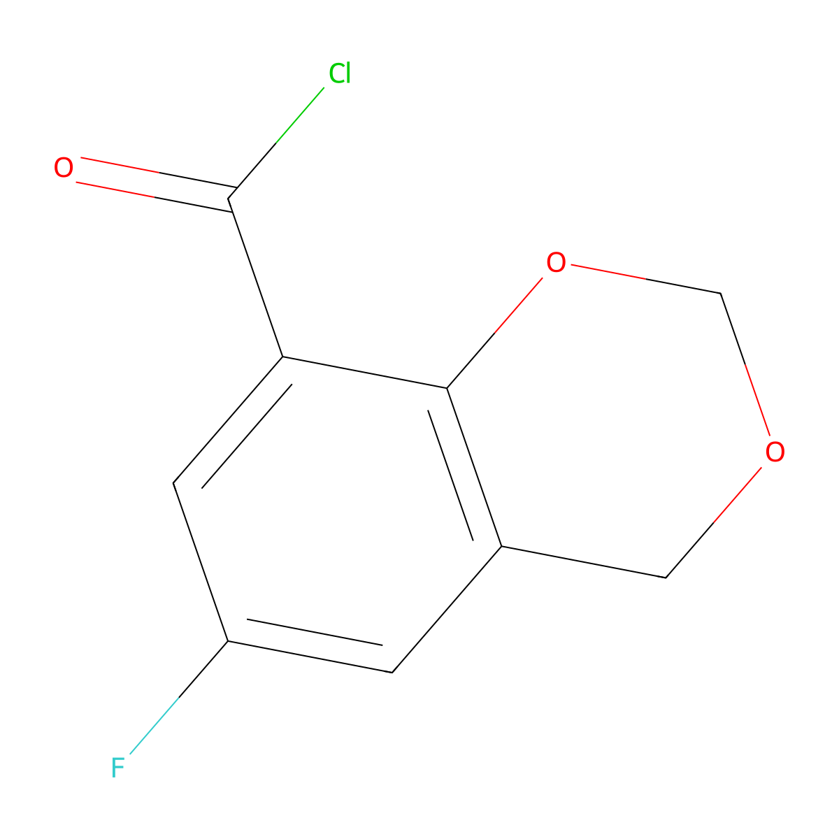 6-fluoro-4H-1,3-benzodioxine-8-carbonyl chloride molecular structure, CAS 321309-29-9