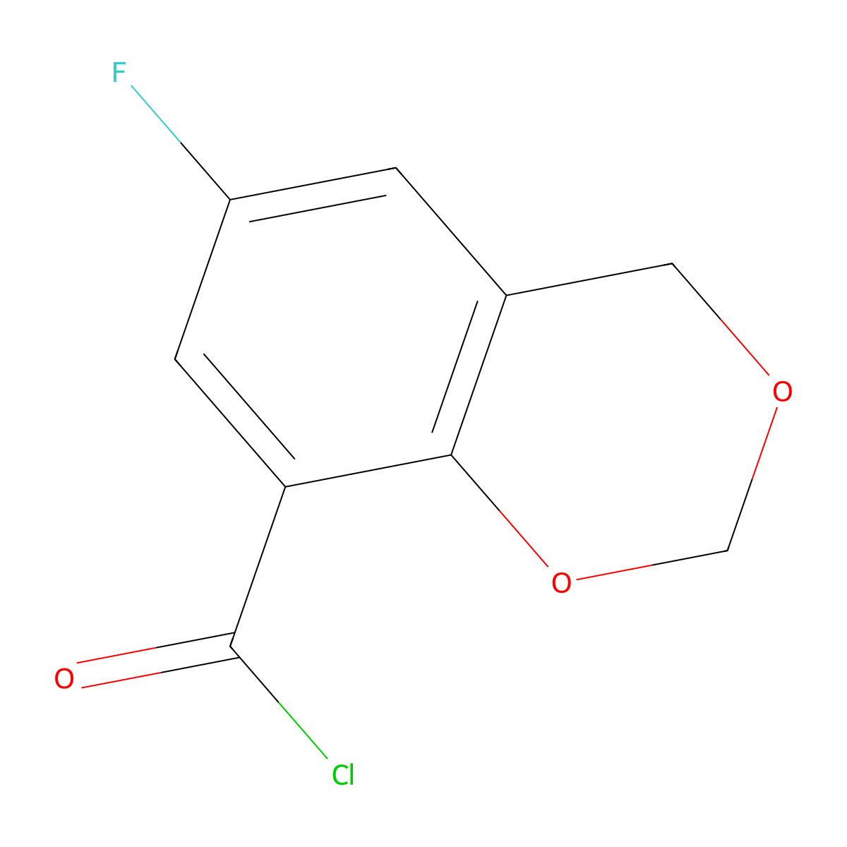 6-fluoro-4H-1,3-benzodioxine-8-carbonyl chloride molecular structure, CAS 321309-29-9
