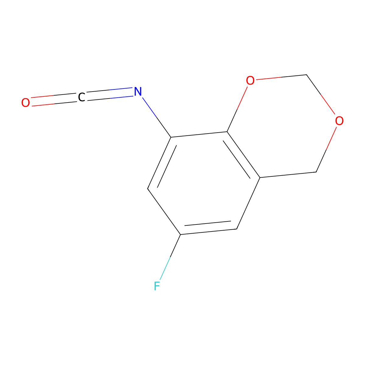 6-Fluoro-8-isocyanato-4H-benzo(1,3)dioxine molecular structure, CAS 321309-30-2