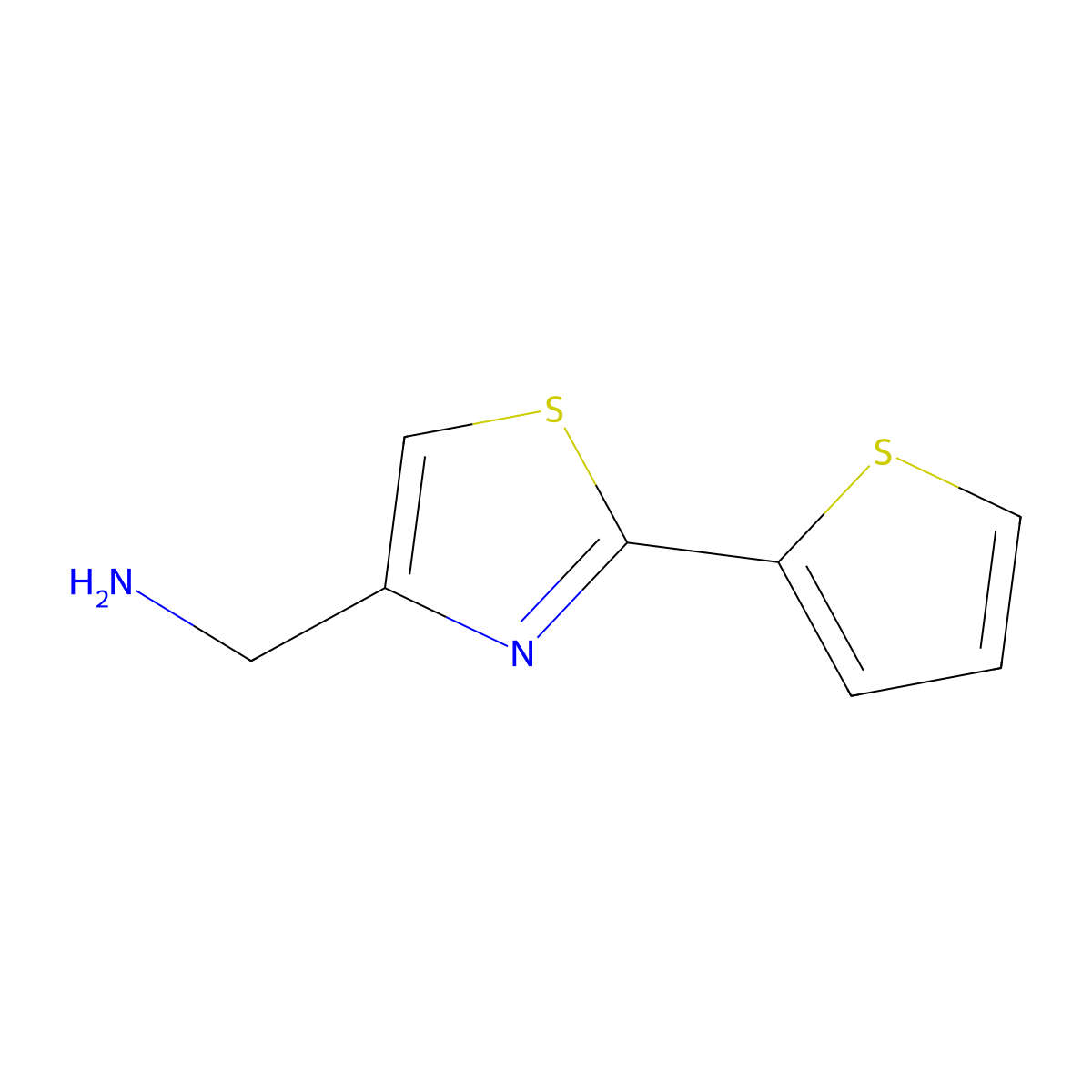 2-(2-Thienyl)-4-thiazolemethanamine molecular structure, CAS 321309-35-7