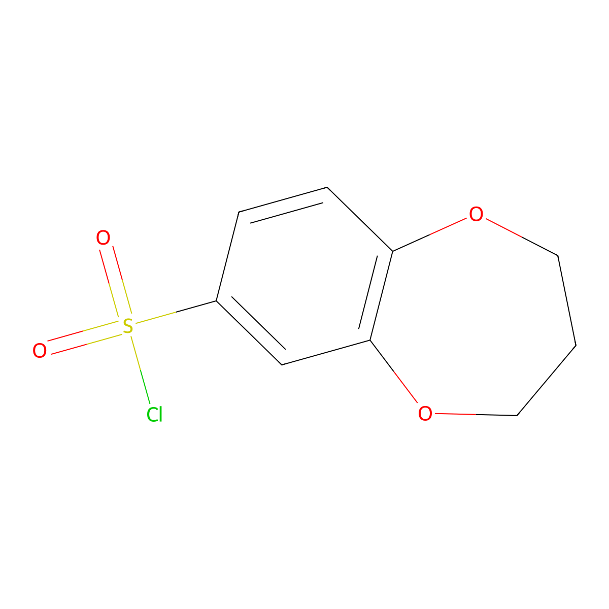 3,4-dihydro-2H-1,5-benzodioxepine-7-sulfonyl chloride molecular structure, CAS 321309-38-0