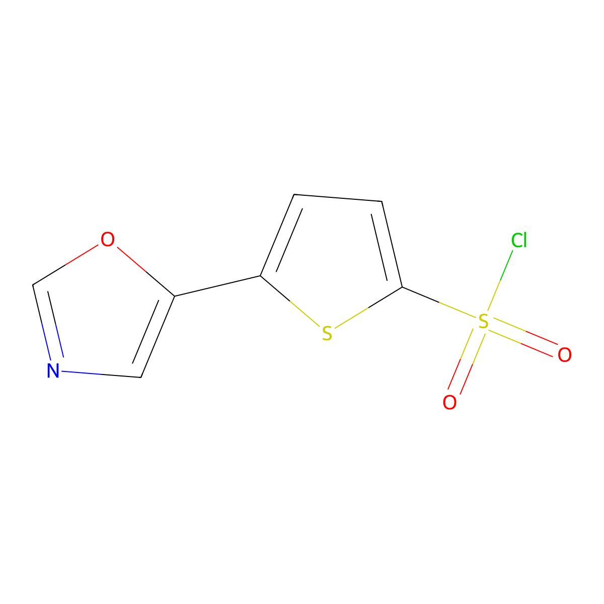 5-(1,3-Oxazol-5-yl)thiophene-2-sulfonyl chloride molecular structure, CAS 321309-40-4