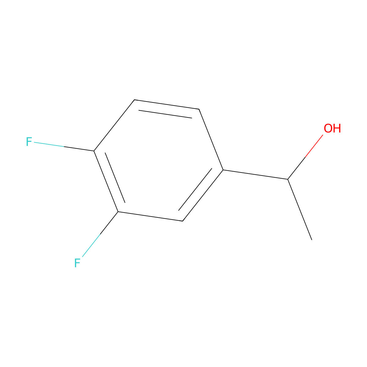 1-(3,4-Difluorophenyl)ethan-1-ol molecular structure, CAS 321318-21-2
