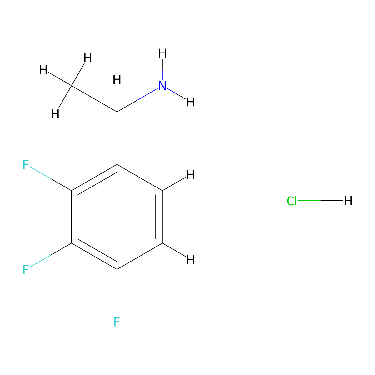 1-(2,3,4-Trifluorophenyl)ethan-1-amine hydrochloride molecular structure, CAS 321318-41-6