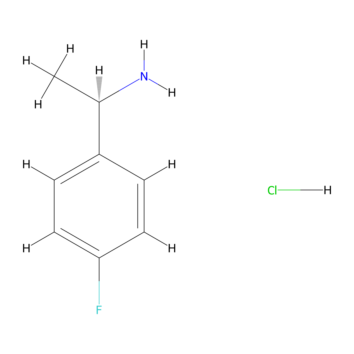 (1R)-1-(4-fluorophenyl)ethanamine hydrochloride molecular structure, CAS 321318-42-7