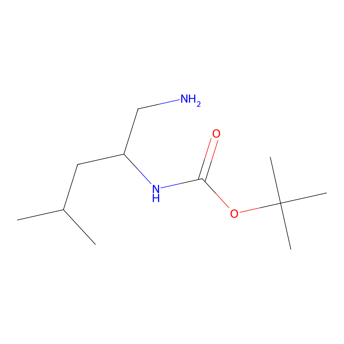 Carbamic acid, [(1R)-1-(aminomethyl)-3-methylbutyl]-, 1,1-dimethylethyl ester molecular structure, CAS 321328-70-5