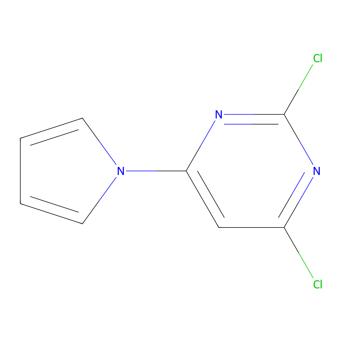 2,6-Dichloro-4-(1-pyrrolyl)pyrimidine molecular structure, CAS 321328-97-6