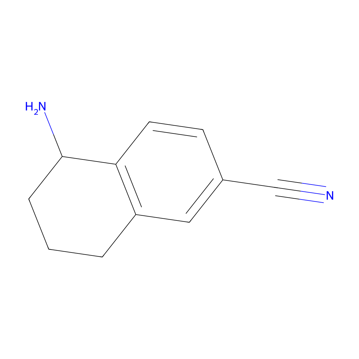 5-Amino-5,6,7,8-tetrahydronaphthalene-2-carbonitrile molecular structure, CAS 321330-31-8