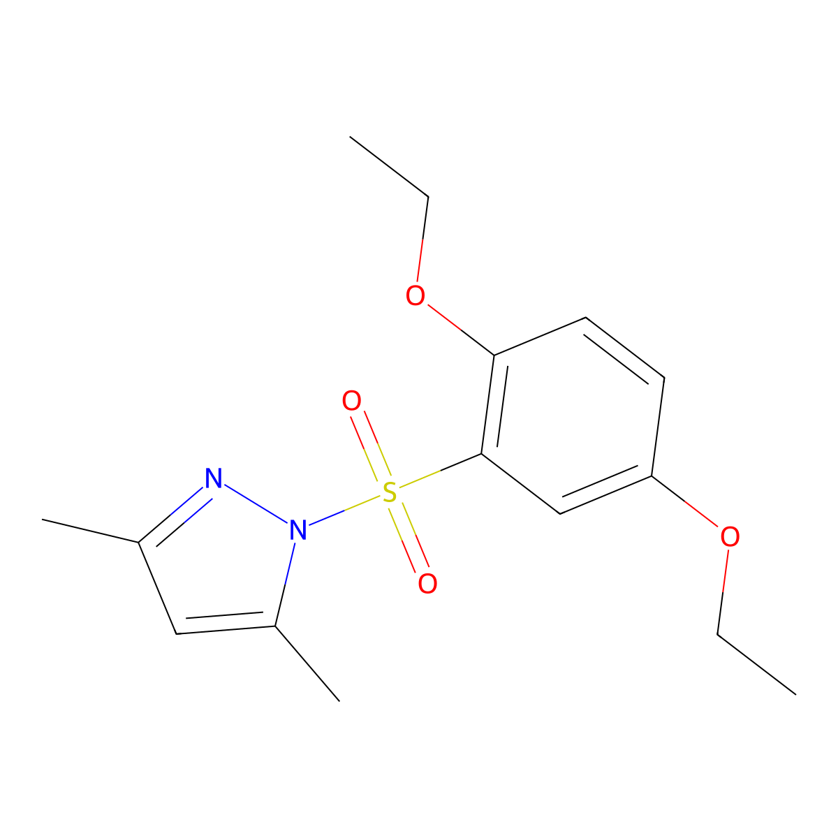 1-[(2,5-diethoxyphenyl)sulfonyl]-3,5-dimethyl-1H-pyrazole molecular structure, CAS 321341-05-3