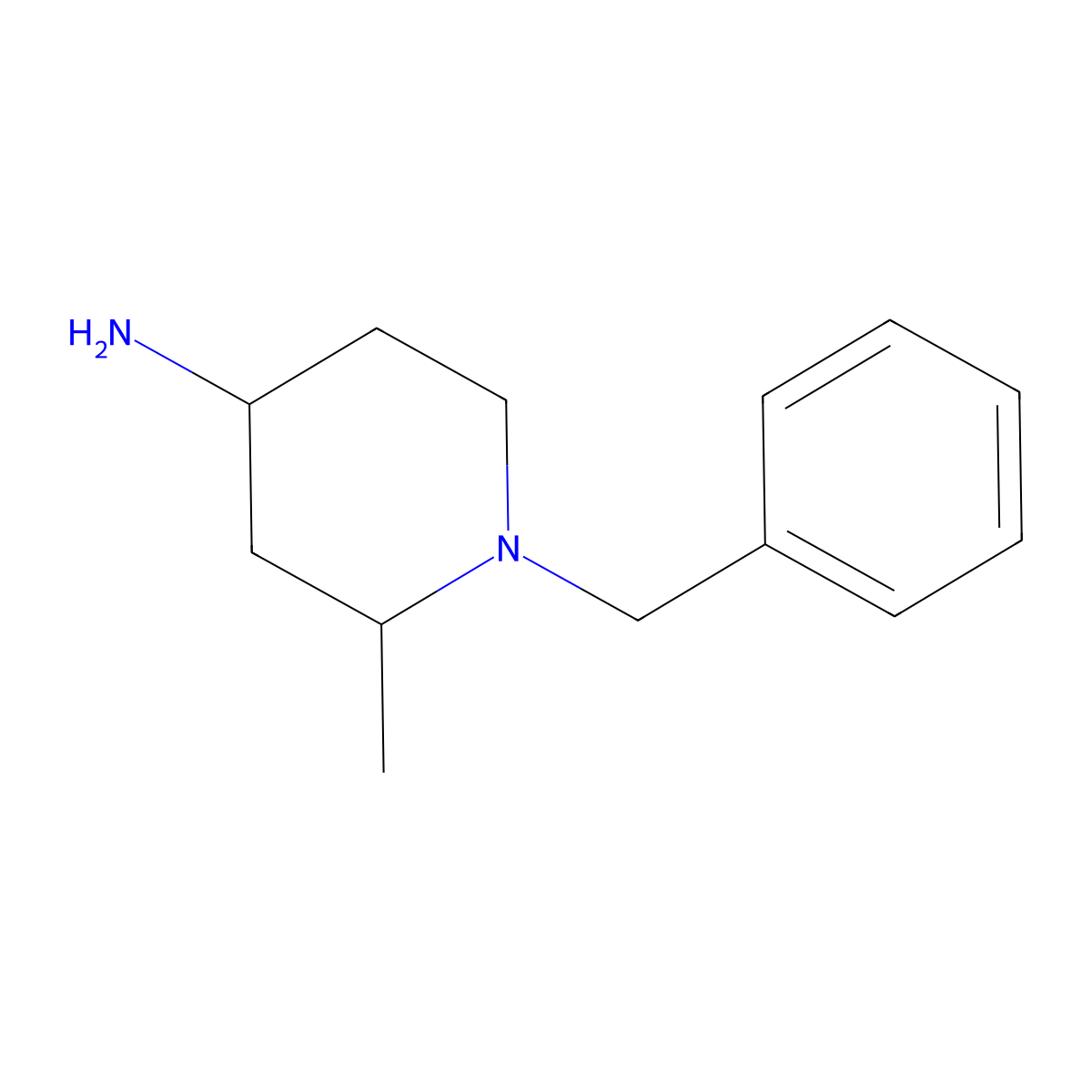 1-Benzyl-2-methylpiperidin-4-amine molecular structure, CAS 321345-30-6