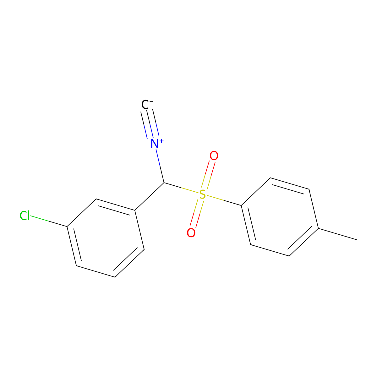 1-Chloro-3-(isocyano(tosyl)methyl)benzene molecular structure, CAS 321345-35-1