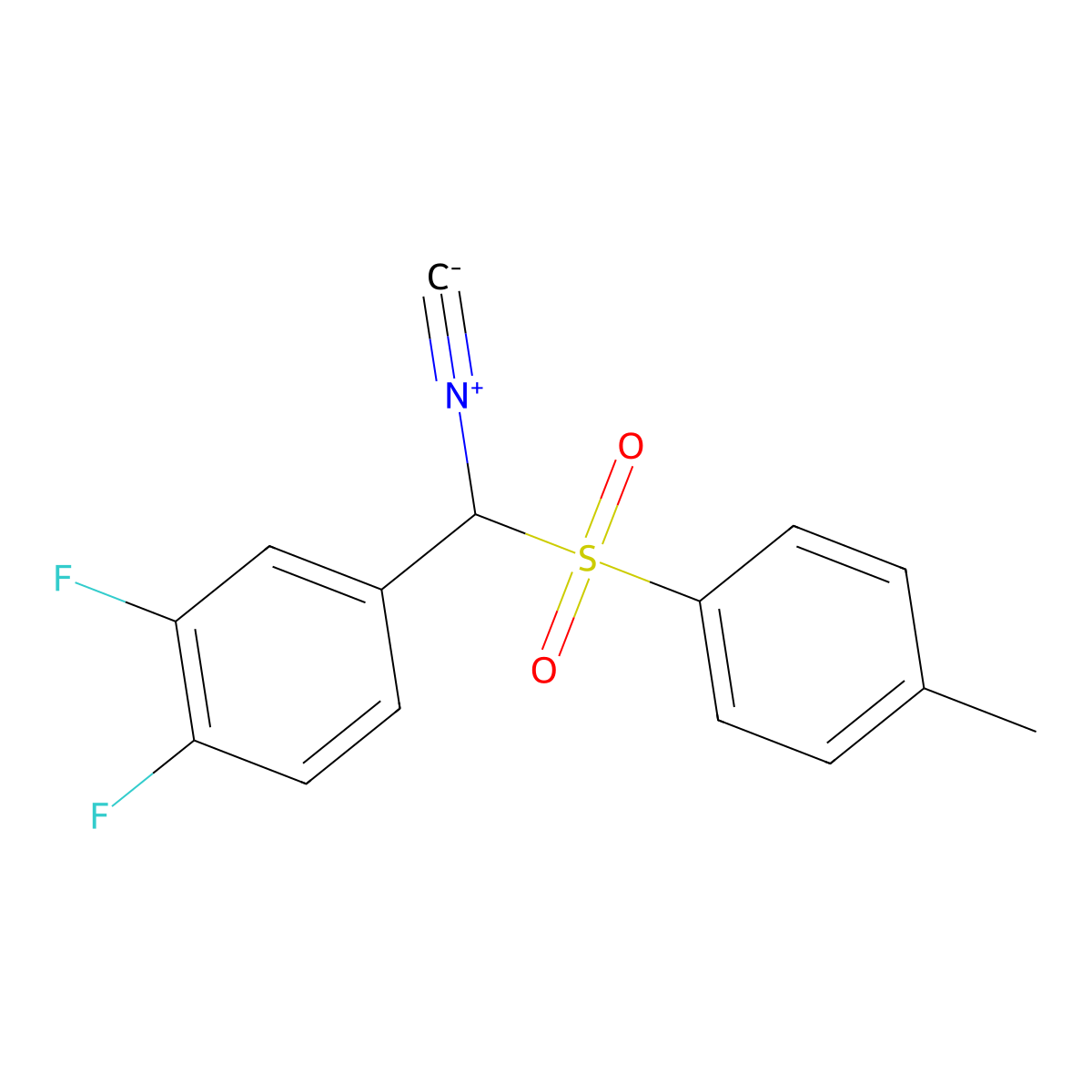 1,2-Difluoro-4-(isocyano(tosyl)methyl)benzene molecular structure, CAS 321345-37-3