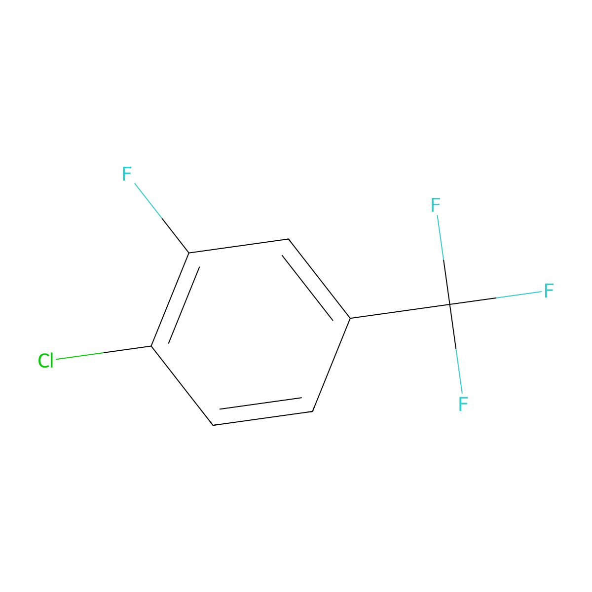 4-Chloro-3-fluorobenzotrifluoride molecular structure, CAS 32137-20-5