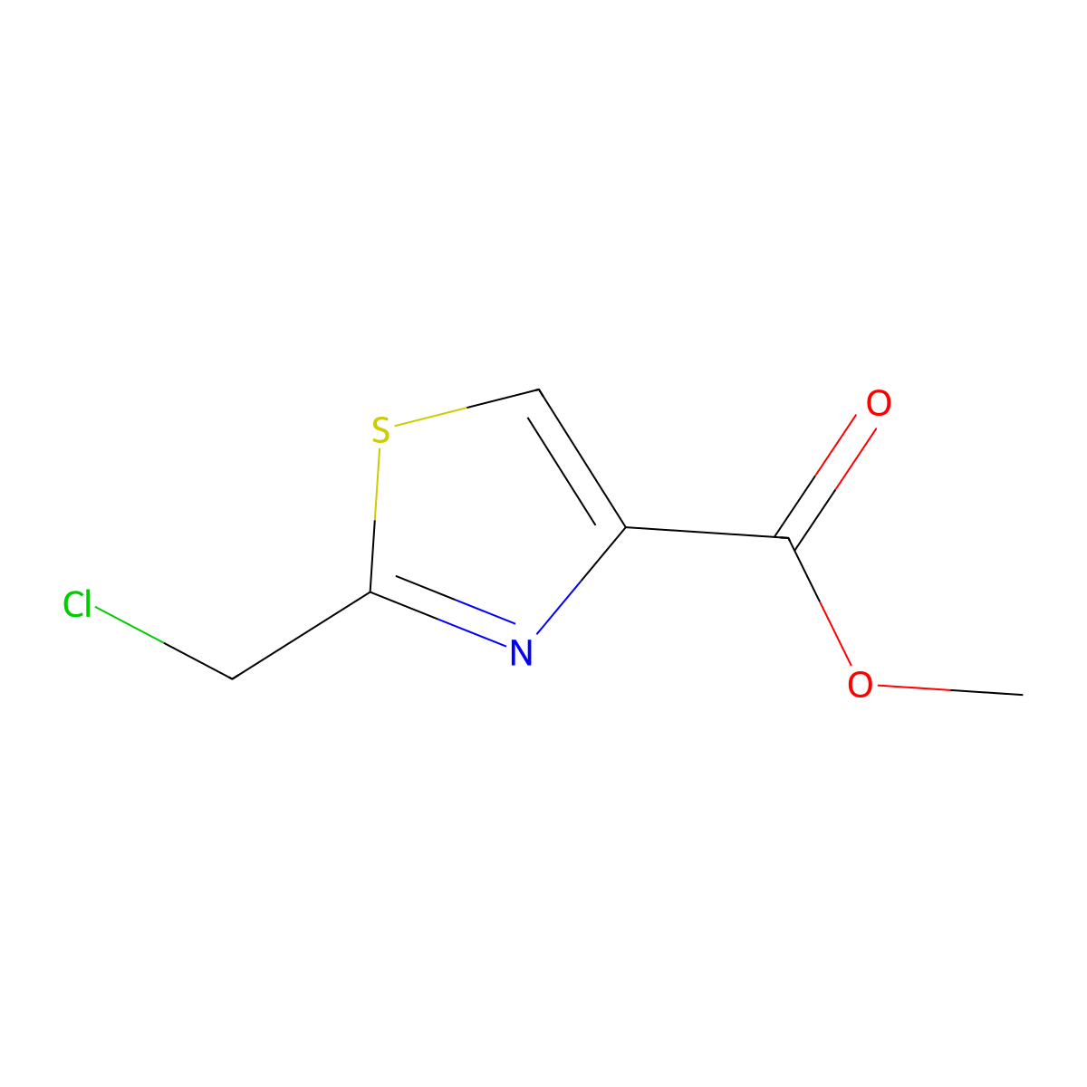 Methyl 2-(chloromethyl)thiazole-4-carboxylate molecular structure, CAS 321371-29-3
