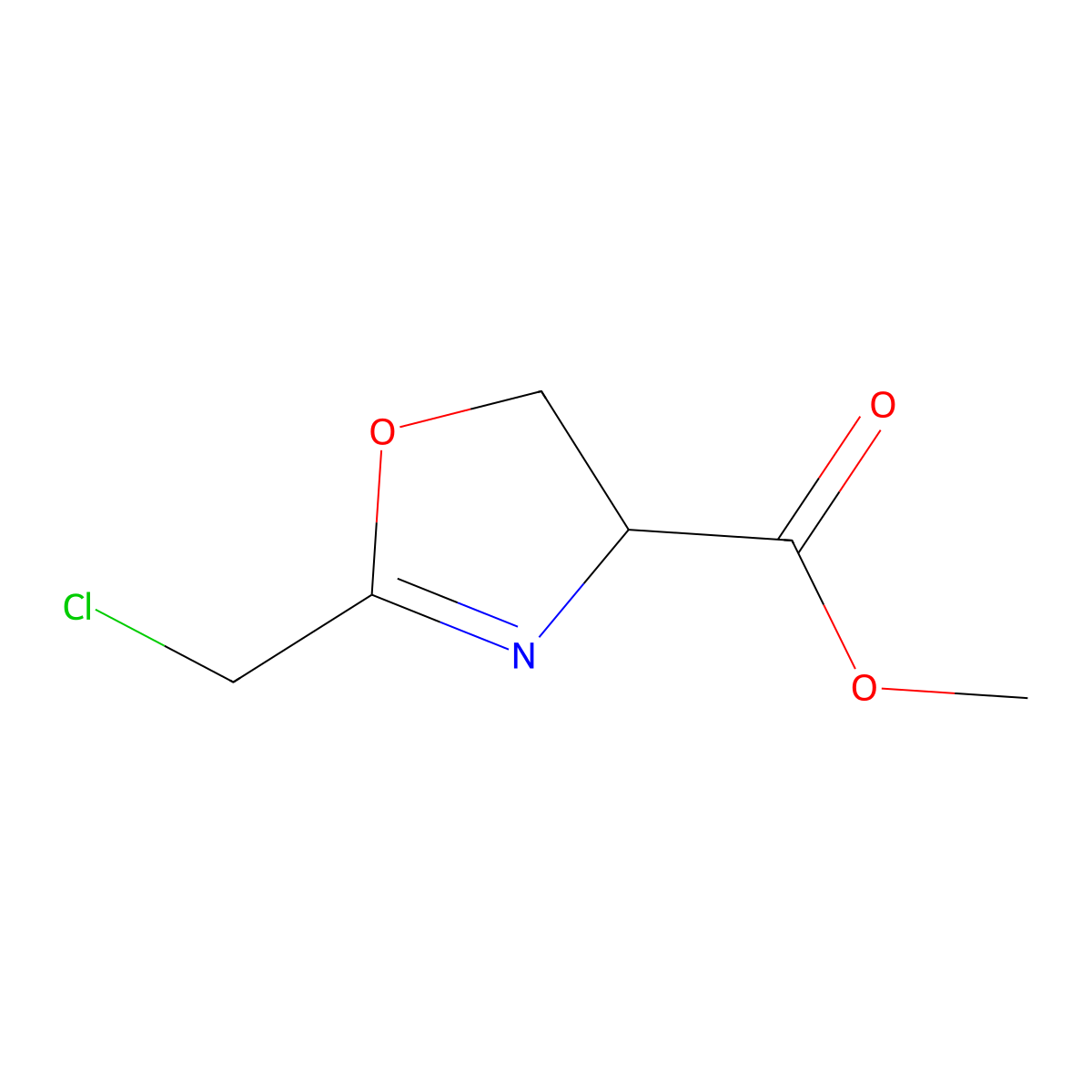 2-Chloromethyl-2-oxazoline-4-carboxylic acid methyl ester molecular structure, CAS 321371-33-9