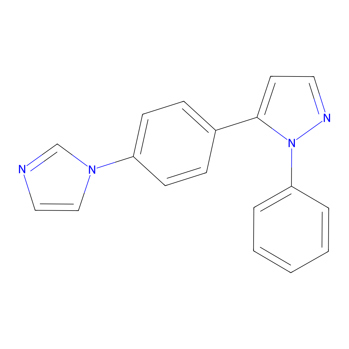 5-[4-(1H-imidazol-1-yl)phenyl]-1-phenyl-1H-pyrazole molecular structure, CAS 321385-61-9