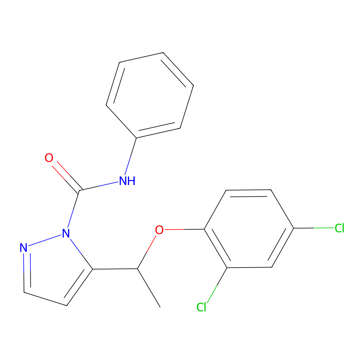 5-[1-(2,4-dichlorophenoxy)ethyl]-N-phenyl-1H-pyrazole-1-carboxamide molecular structure, CAS 321385-66-4