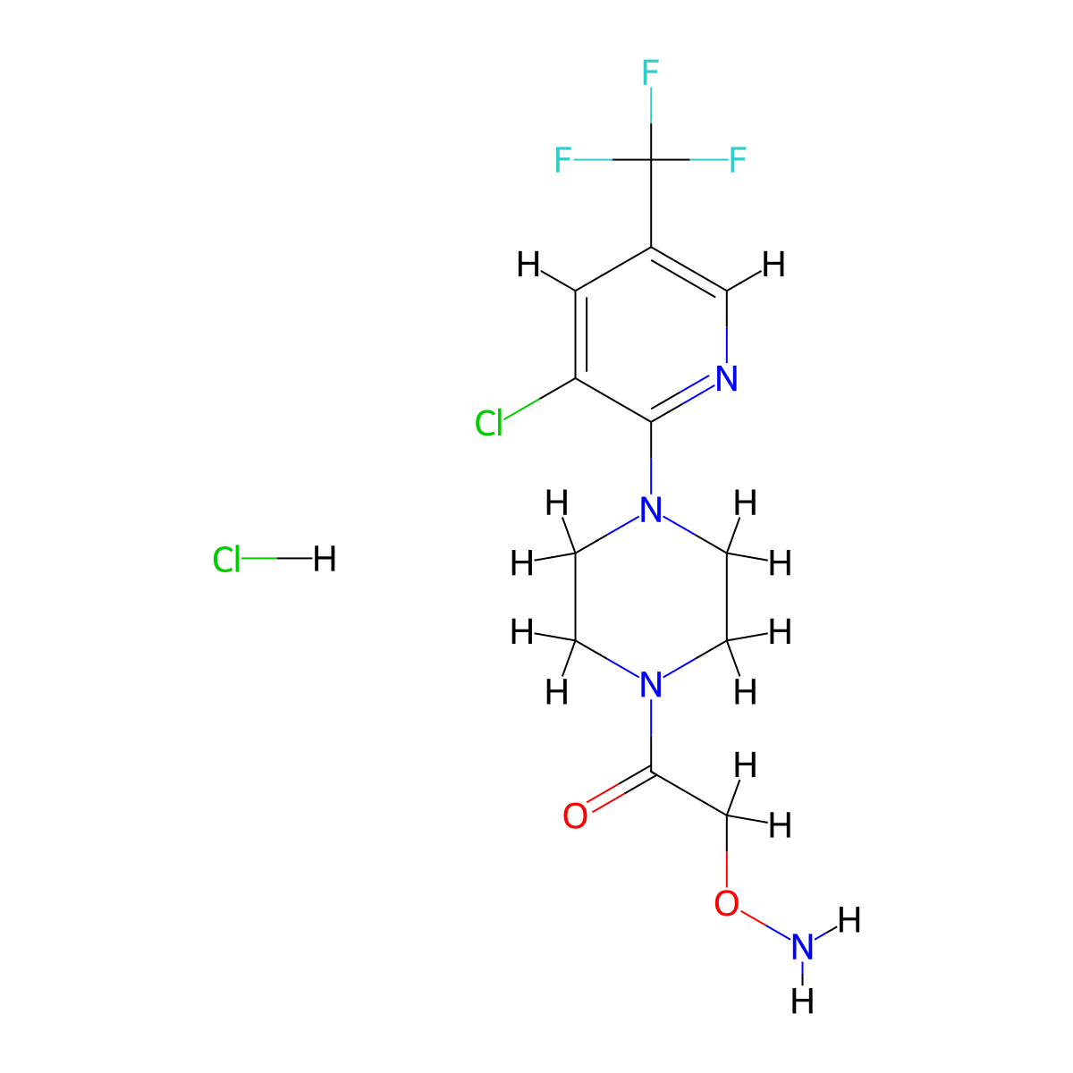 2-(Aminooxy)-1-{4-[3-chloro-5-(trifluoromethyl)-2-pyridinyl]piperazino}-1-ethanone hydrochloride molecular structure, CAS 321391-87-1