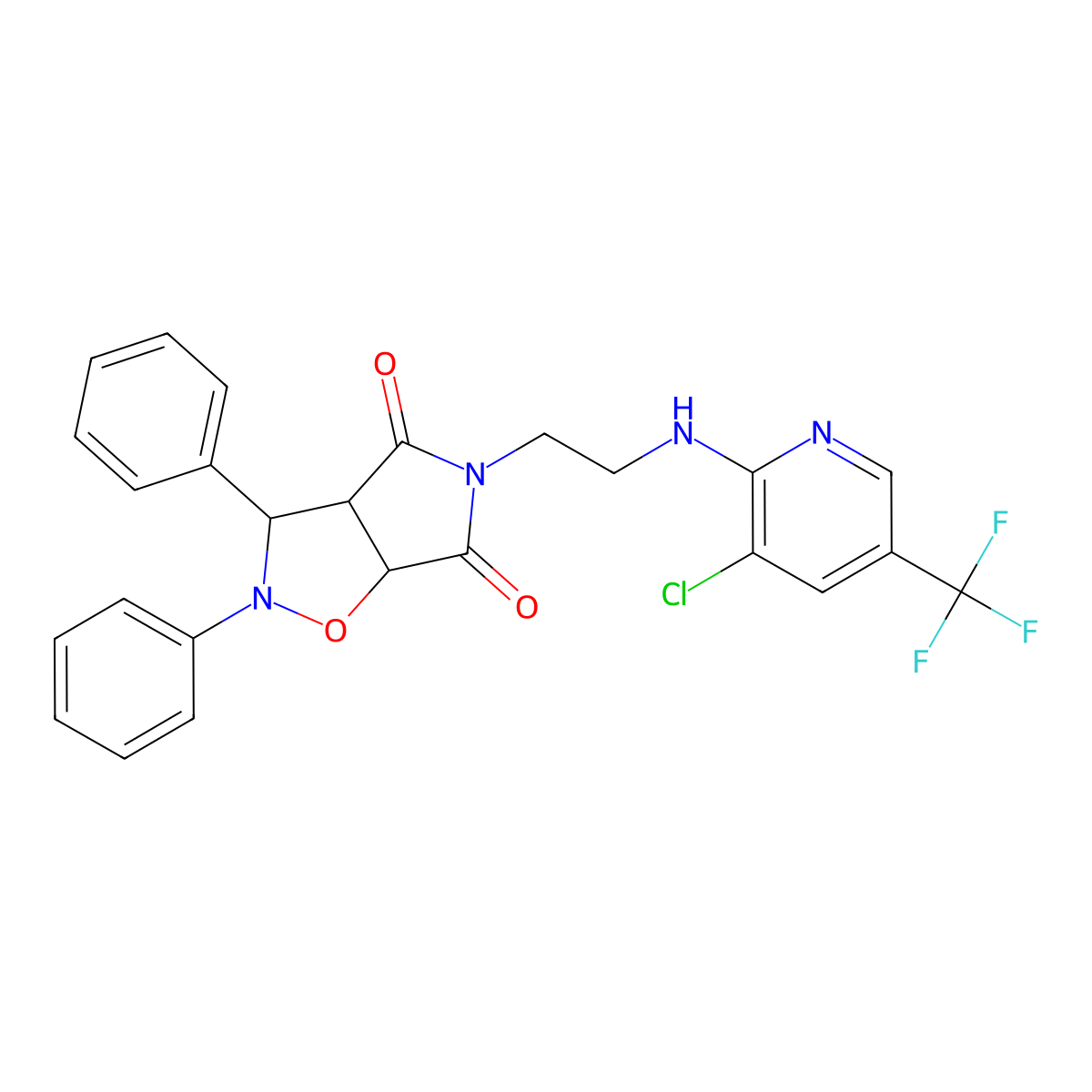 5-(2-{[3-chloro-5-(trifluoromethyl)-2-pyridinyl]amino}ethyl)-2,3-diphenyldihydro-2H-pyrrolo[3,4-d]isoxazole-4,6(3H,5H)-dione molecular structure, CAS 321391-93-9
