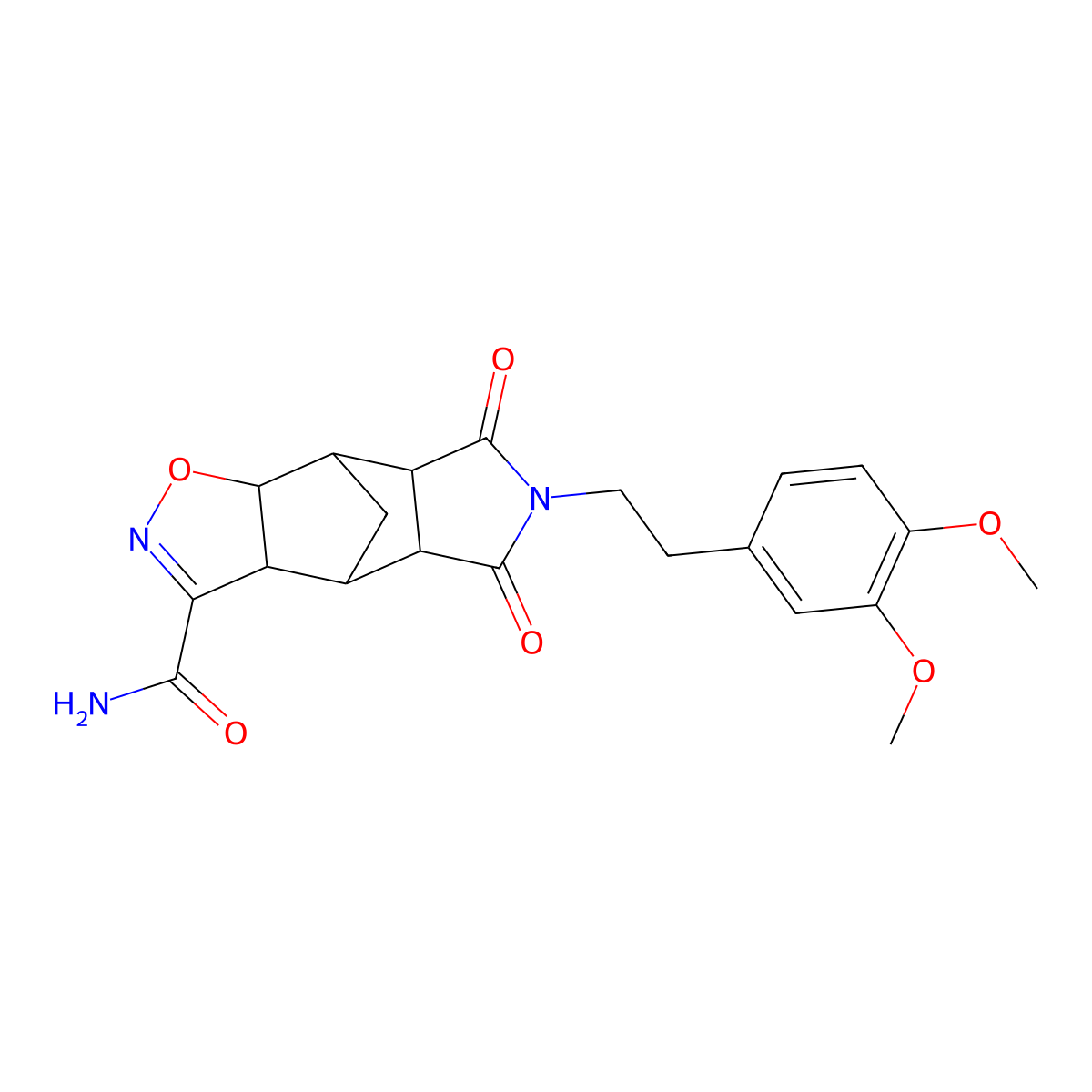 10-(3,4-Dimethoxyphenethyl)-9,11-dioxo-3-oxa-4,10-diazatetracyclo[5.5.1.0~2,6~.0~8,12~]tridec-4-ene-5-carboxamide molecular structure, CAS 321392-10-3
