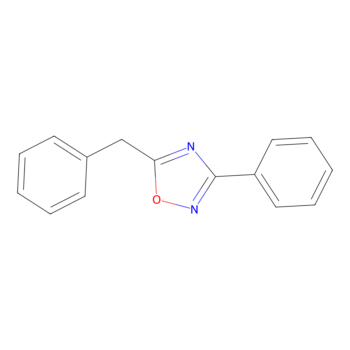 5-Benzyl-3-phenyl-1,2,4-oxadiazole molecular structure, CAS 3214-00-4