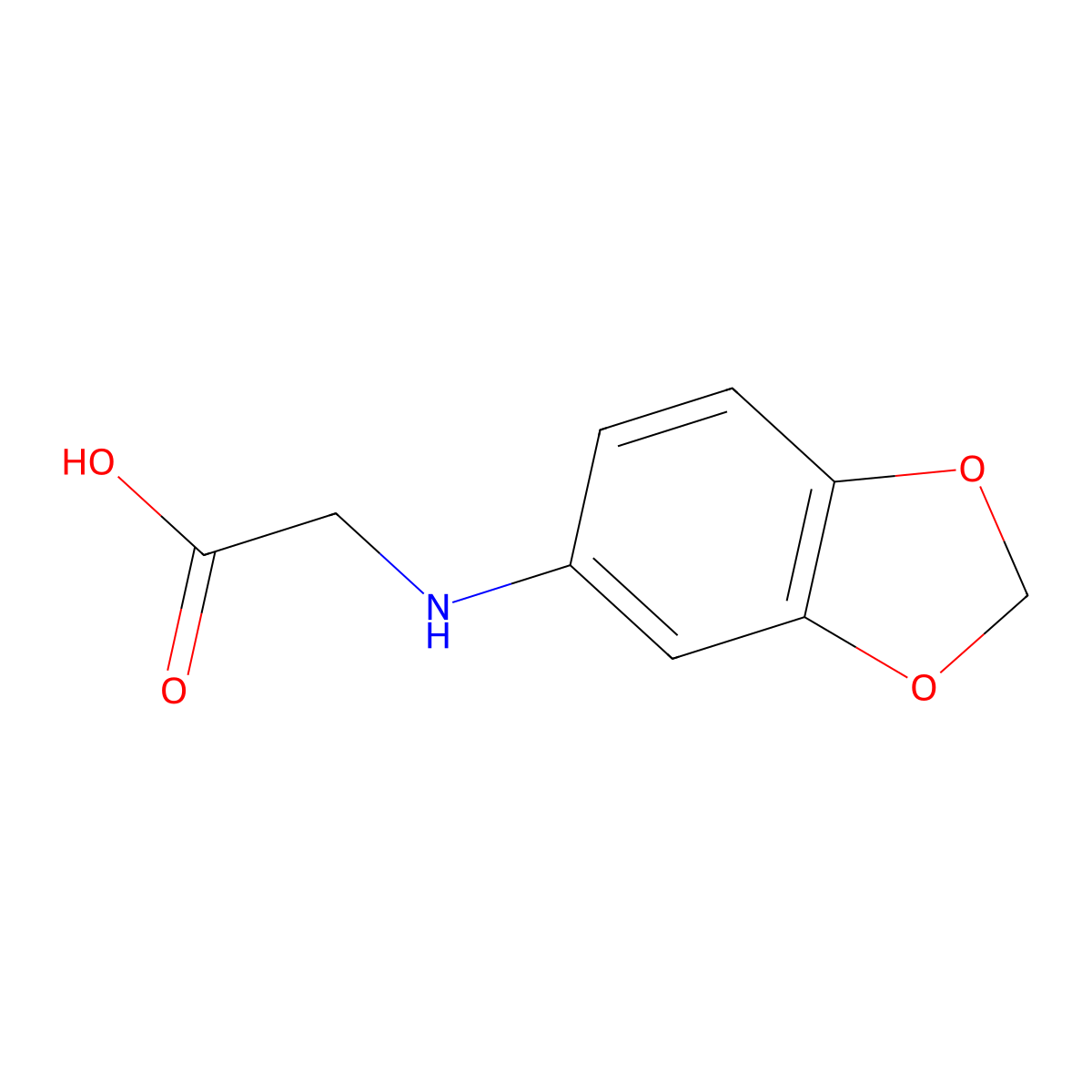 (Benzo[1,3]dioxol-5-ylamino)-acetic acid molecular structure, CAS 3214-11-7