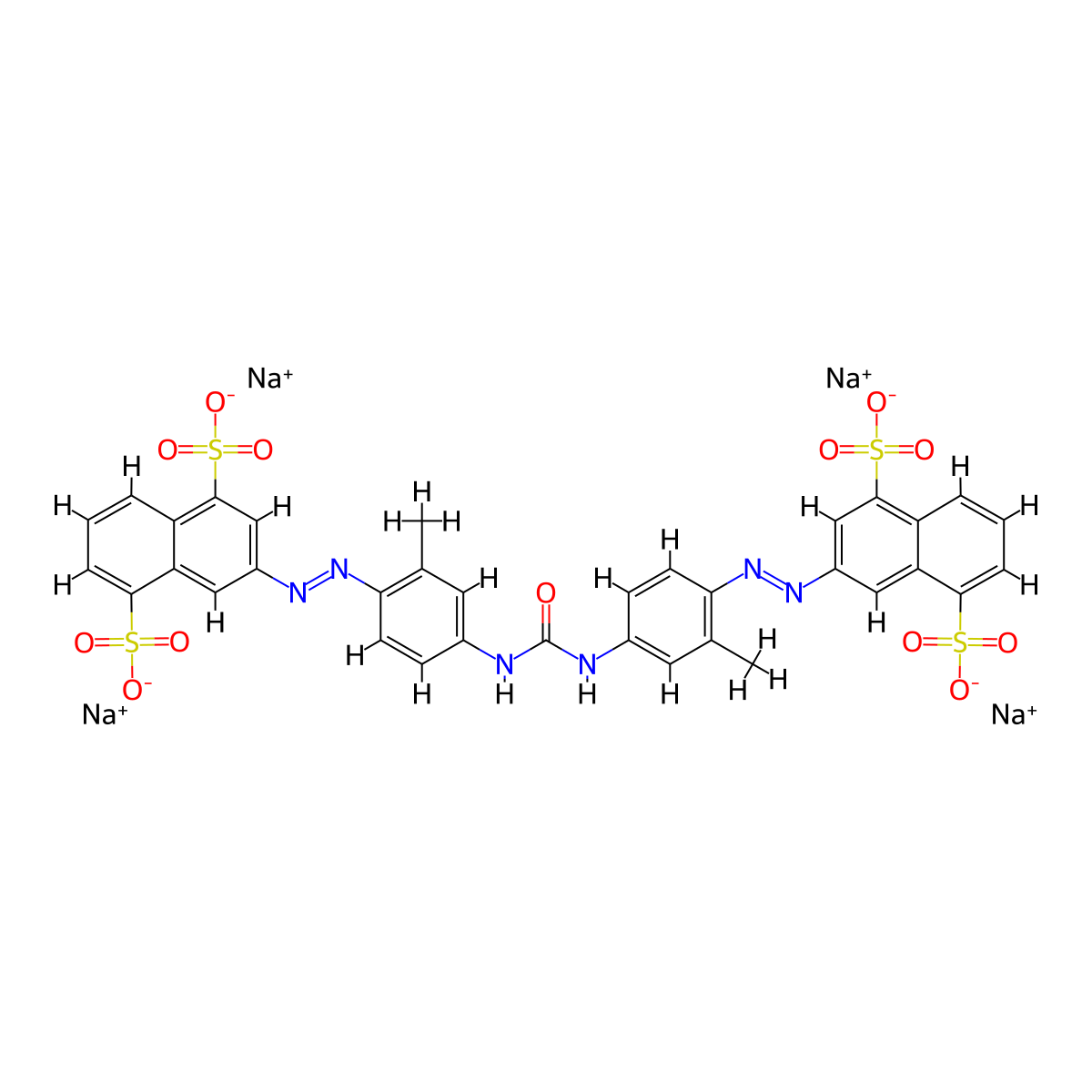 C.I. Direct Yellow 50, tetrasodium salt molecular structure, CAS 3214-47-9