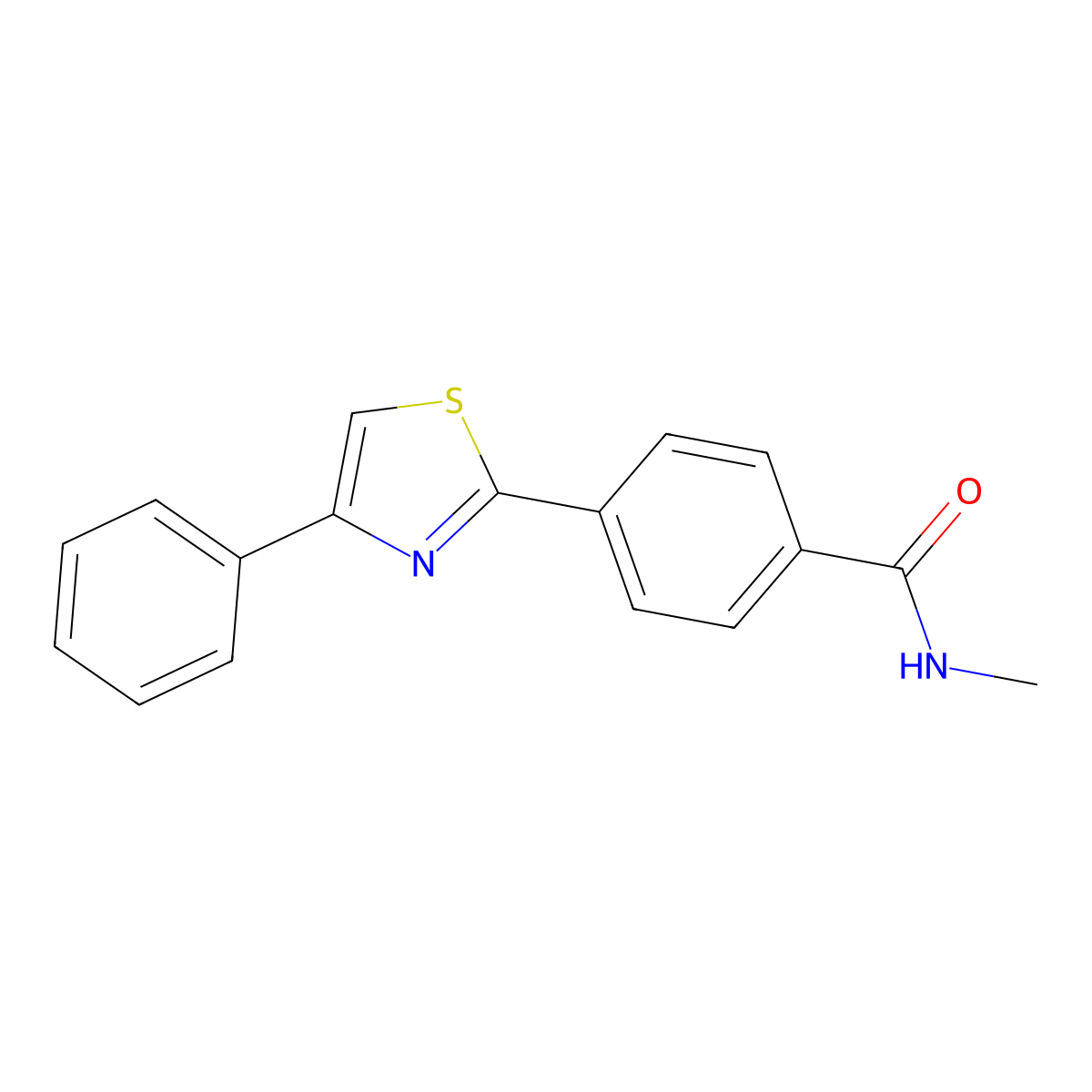 N-methyl-4-(4-phenyl-1,3-thiazol-2-yl)benzamide molecular structure, CAS 321429-71-4
