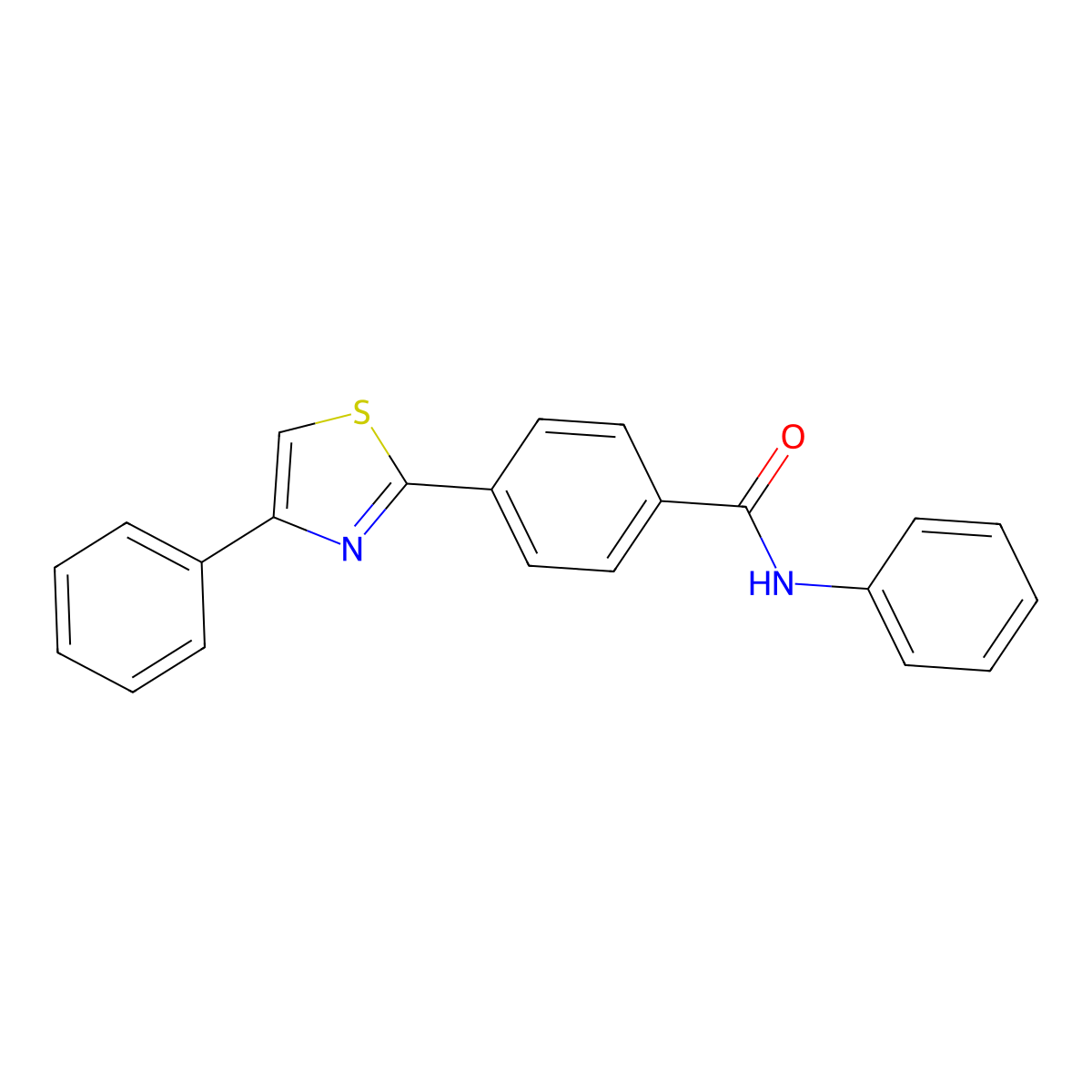 N-phenyl-4-(4-phenyl-1,3-thiazol-2-yl)benzamide molecular structure, CAS 321429-73-6