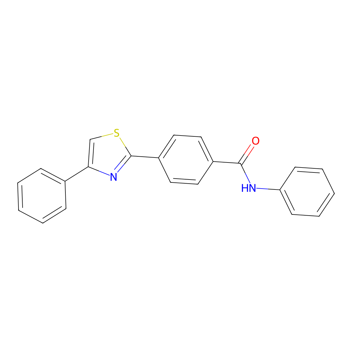 N-phenyl-4-(4-phenyl-1,3-thiazol-2-yl)benzamide molecular structure, CAS 321429-73-6