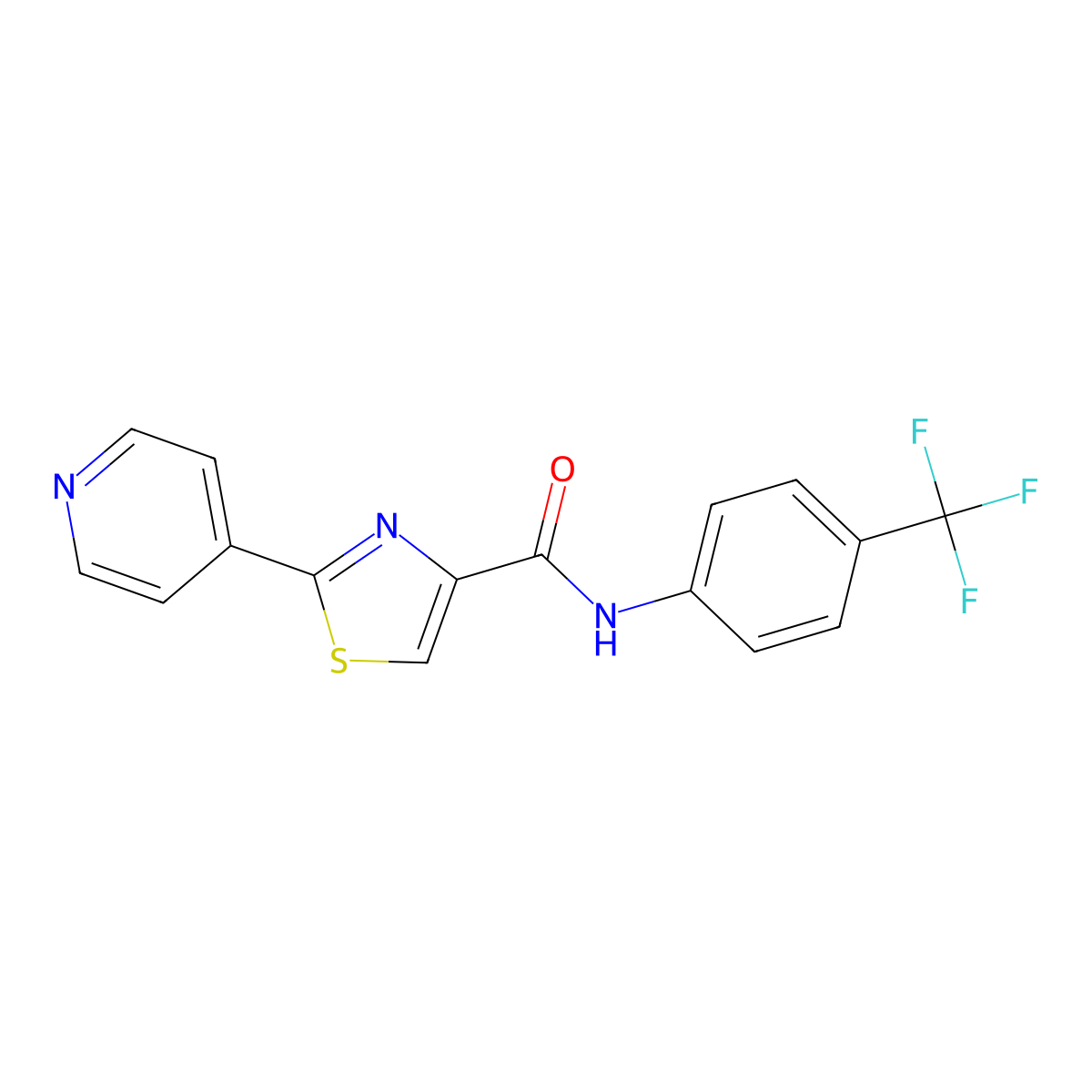 2-(4-pyridinyl)-N-[4-(trifluoromethyl)phenyl]-1,3-thiazole-4-carboxamide molecular structure, CAS 321429-76-9