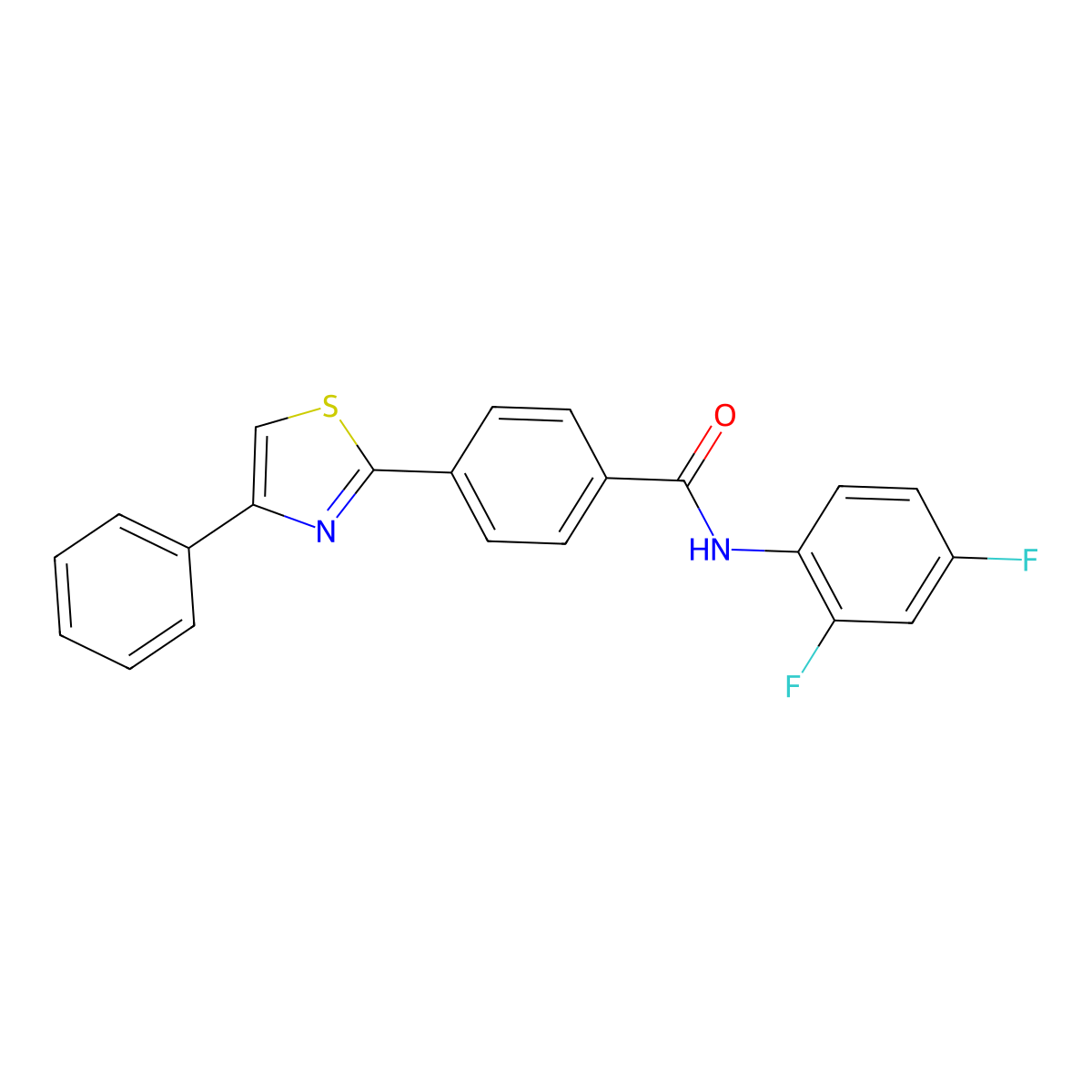N-(2,4-difluorophenyl)-4-(4-phenyl-1,3-thiazol-2-yl)benzamide molecular structure, CAS 321429-82-7