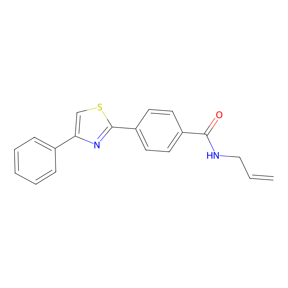 4-(4-phenyl-2-thiazolyl)-N-prop-2-enylbenzamide molecular structure, CAS 321429-86-1