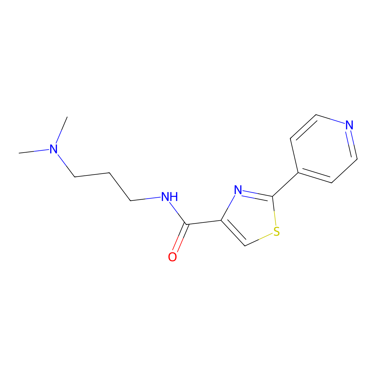 N-[3-(dimethylamino)propyl]-2-(4-pyridinyl)-1,3-thiazole-4-carboxamide molecular structure, CAS 321429-91-8