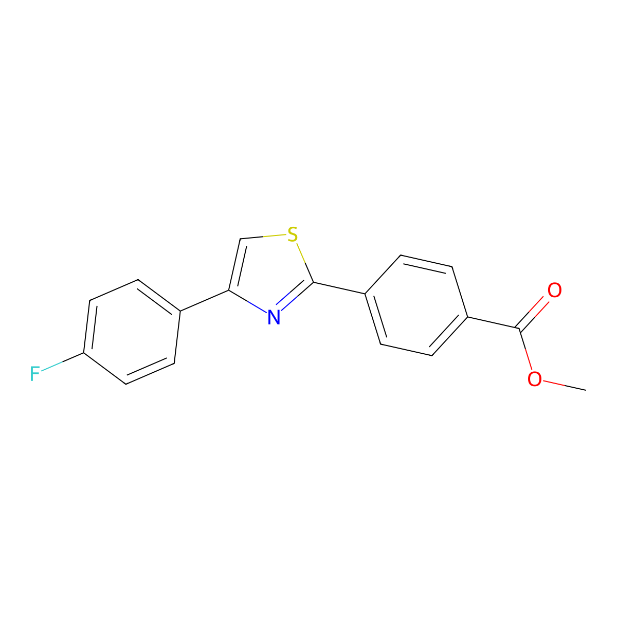 Methyl 4-[4-(4-fluorophenyl)-1,3-thiazol-2-yl]benzenecarboxylate molecular structure, CAS 321429-92-9