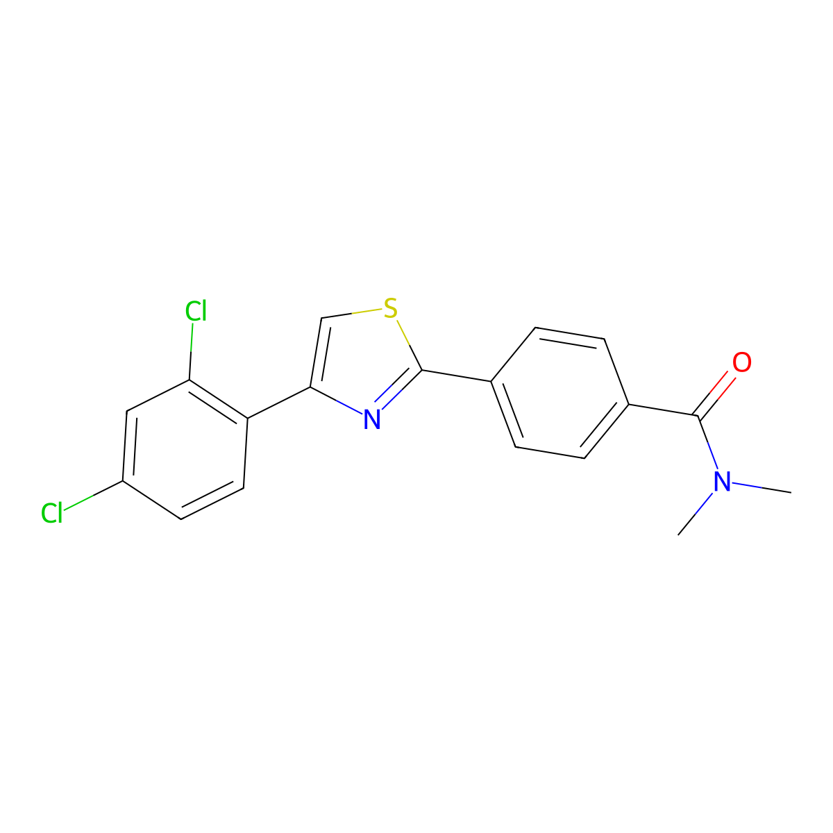 4-[4-(2,4-dichlorophenyl)-1,3-thiazol-2-yl]-N,N-dimethylbenzamide molecular structure, CAS 321429-97-4