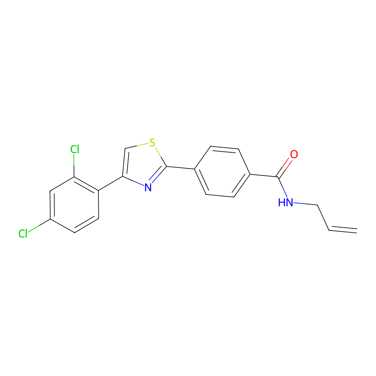 N-allyl-4-[4-(2,4-dichlorophenyl)-1,3-thiazol-2-yl]benzenecarboxamide molecular structure, CAS 321429-98-5