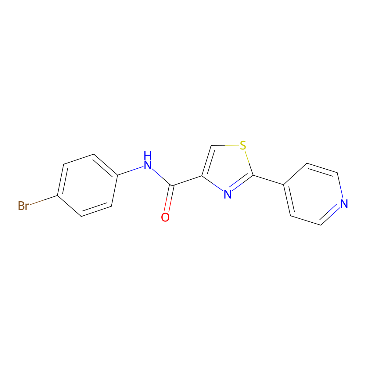 N-(4-bromophenyl)-2-(4-pyridinyl)-1,3-thiazole-4-carboxamide molecular structure, CAS 321430-00-6