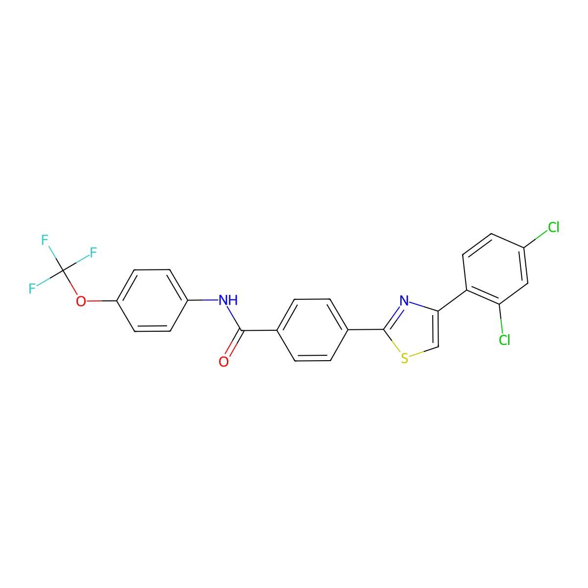 4-[4-(2,4-dichlorophenyl)-1,3-thiazol-2-yl]-N-[4-(trifluoromethoxy)phenyl]benzamide molecular structure, CAS 321430-03-9