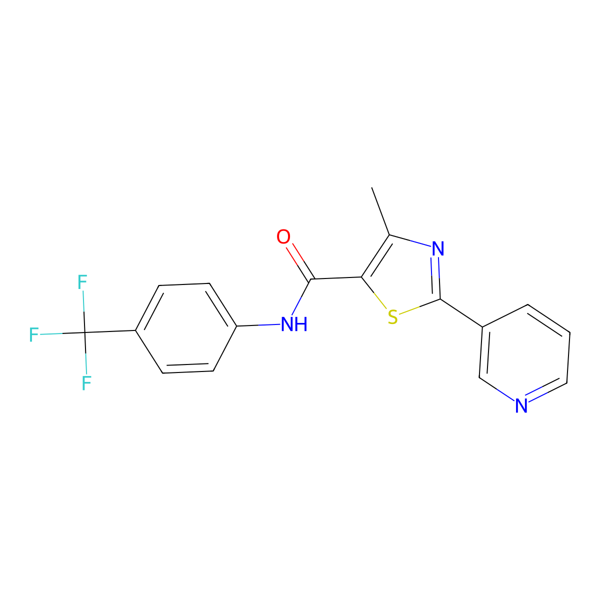 4-methyl-2-(3-pyridinyl)-N-[4-(trifluoromethyl)phenyl]-1,3-thiazole-5-carboxamide molecular structure, CAS 321430-10-8