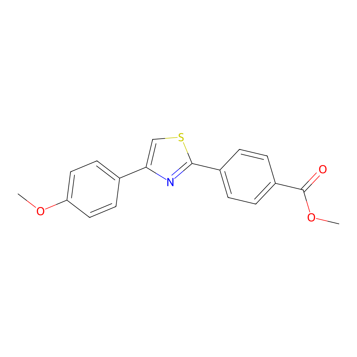 Methyl 4-[4-(4-methoxyphenyl)-1,3-thiazol-2-yl]benzenecarboxylate molecular structure, CAS 321430-11-9