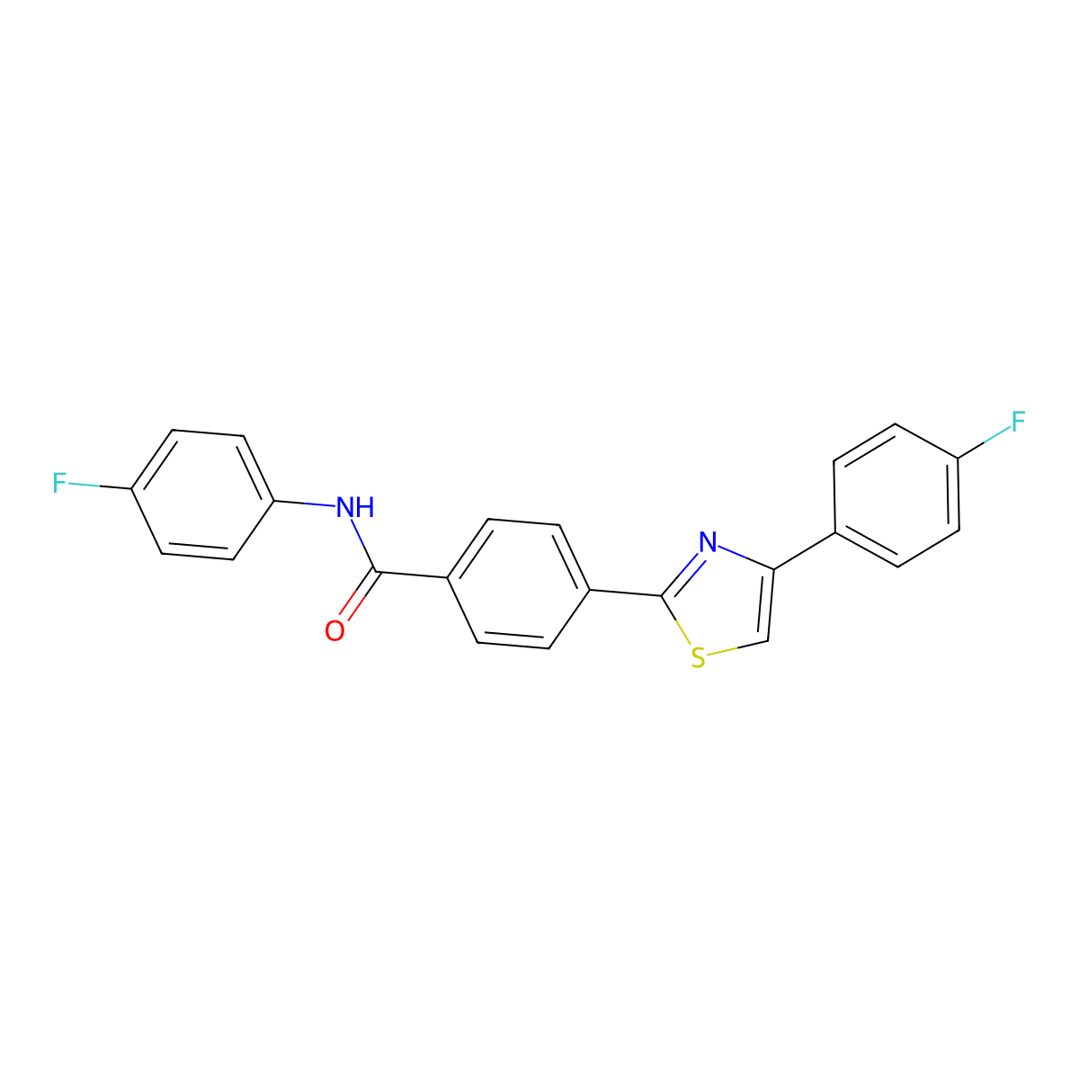 N-(4-fluorophenyl)-4-[4-(4-fluorophenyl)-1,3-thiazol-2-yl]benzamide molecular structure, CAS 321430-16-4