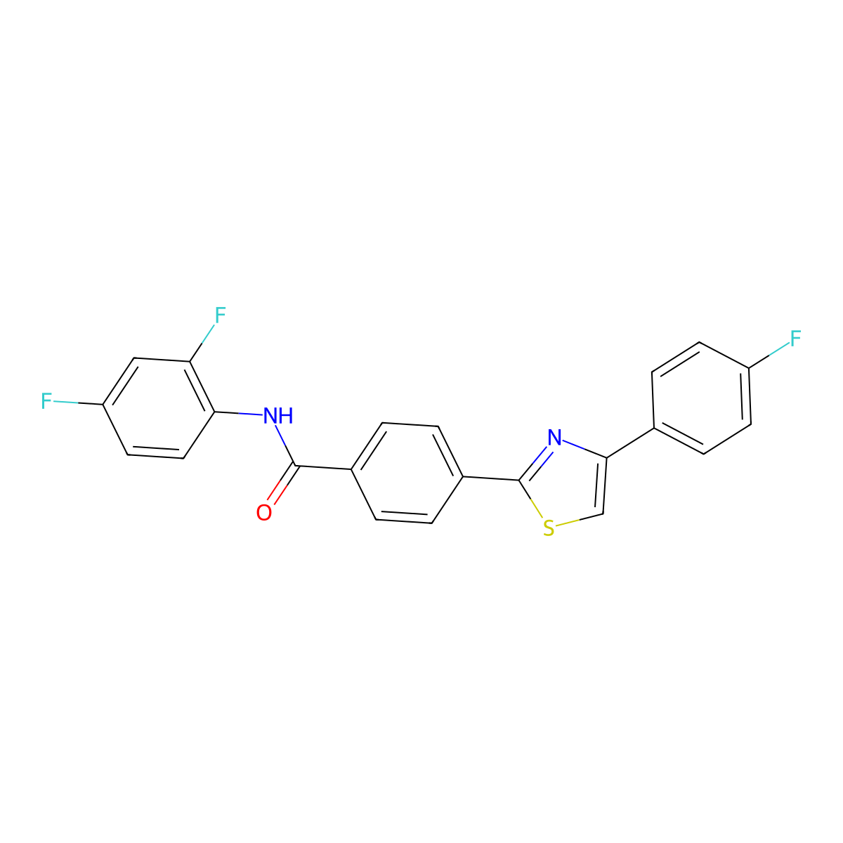 N-(2,4-difluorophenyl)-4-[4-(4-fluorophenyl)-1,3-thiazol-2-yl]benzamide molecular structure, CAS 321430-17-5